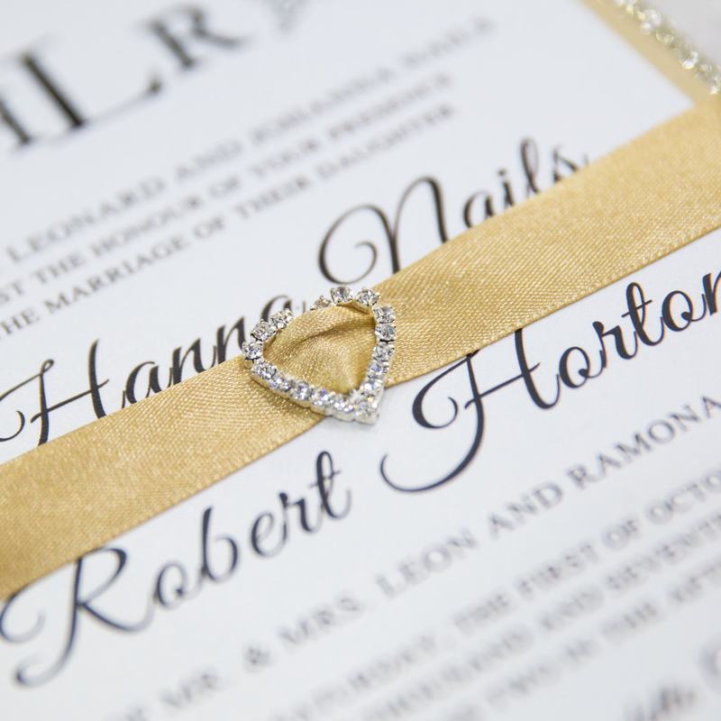 Elegante Brillante Invitacion Dorada para Boda por Set DJ0002