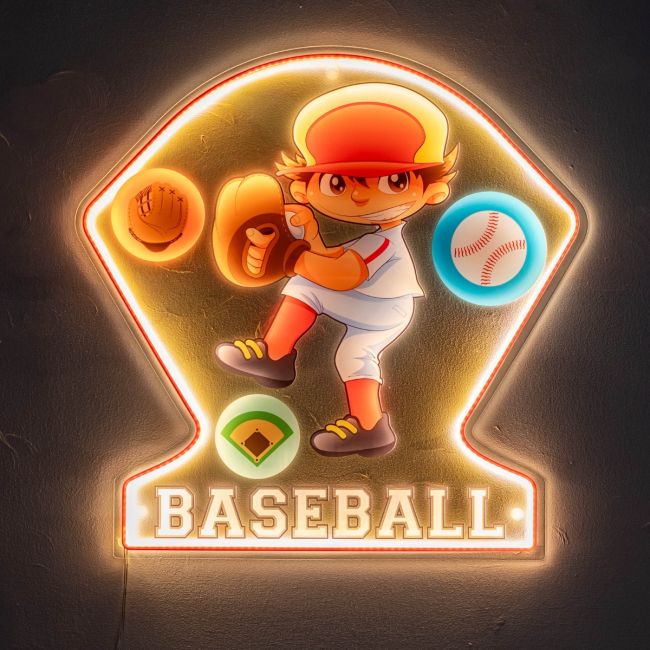 Luz de Niño de Baseball Letrero 3mm FGSG053