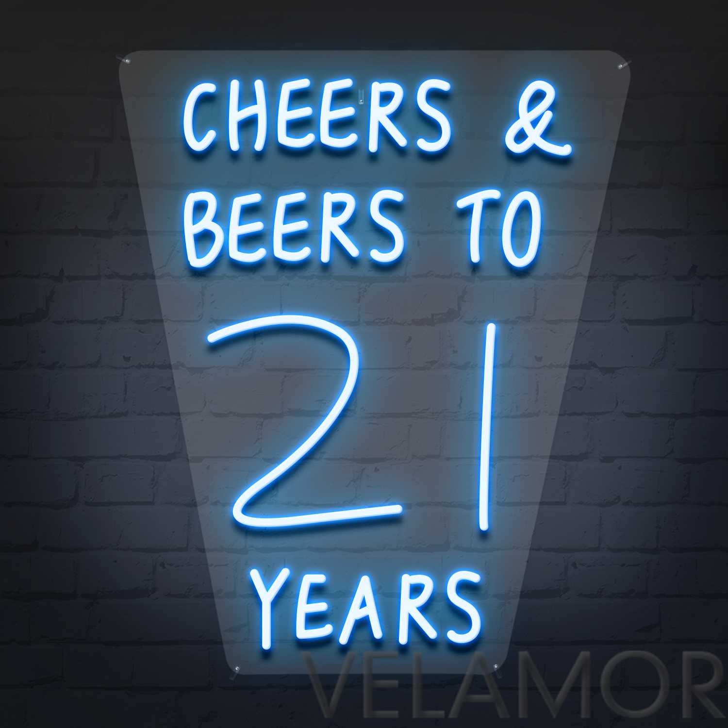 Letrero de Neón Brindar y Celebrar a los 21 años