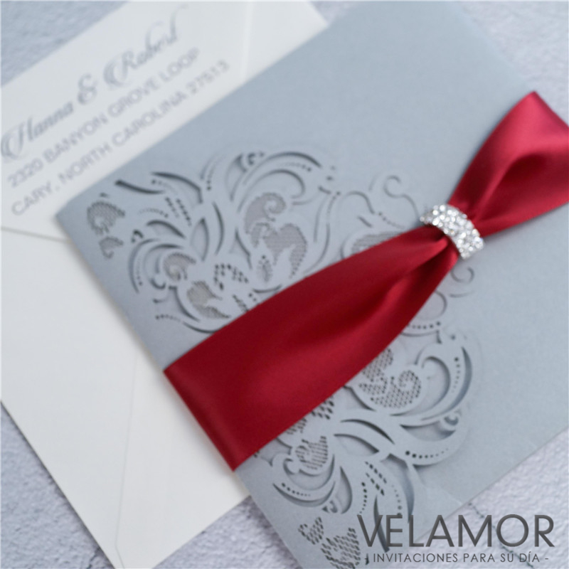 Corte Laser Invitacion Envolvente para Boda WPFC2126 - Haga un click en la imagen para cerrar