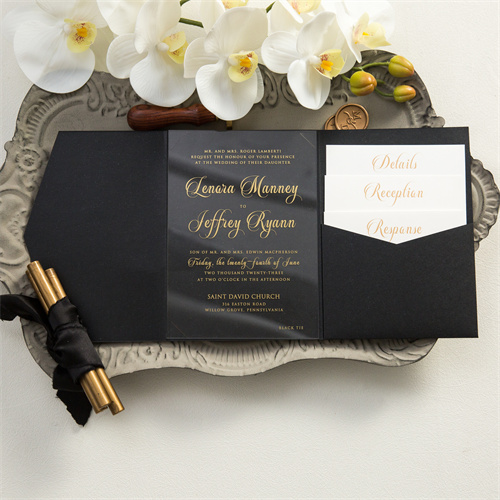 Clasica Invitacion Envolvente para Boda WPFC2141