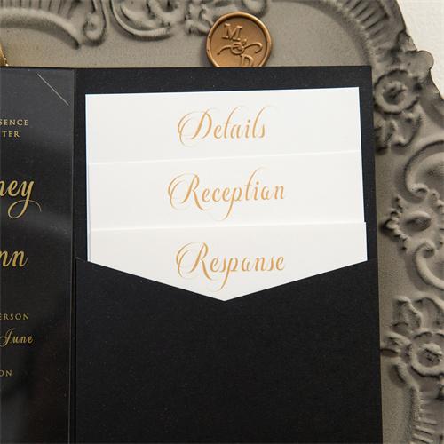 Clasica Invitacion Envolvente para Boda WPFC2141