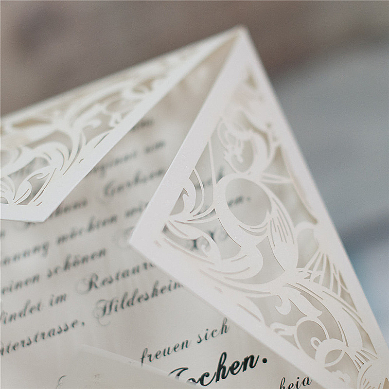 lujo Corte Láser Tarjetas de la Boda Mayoreo WPL0040