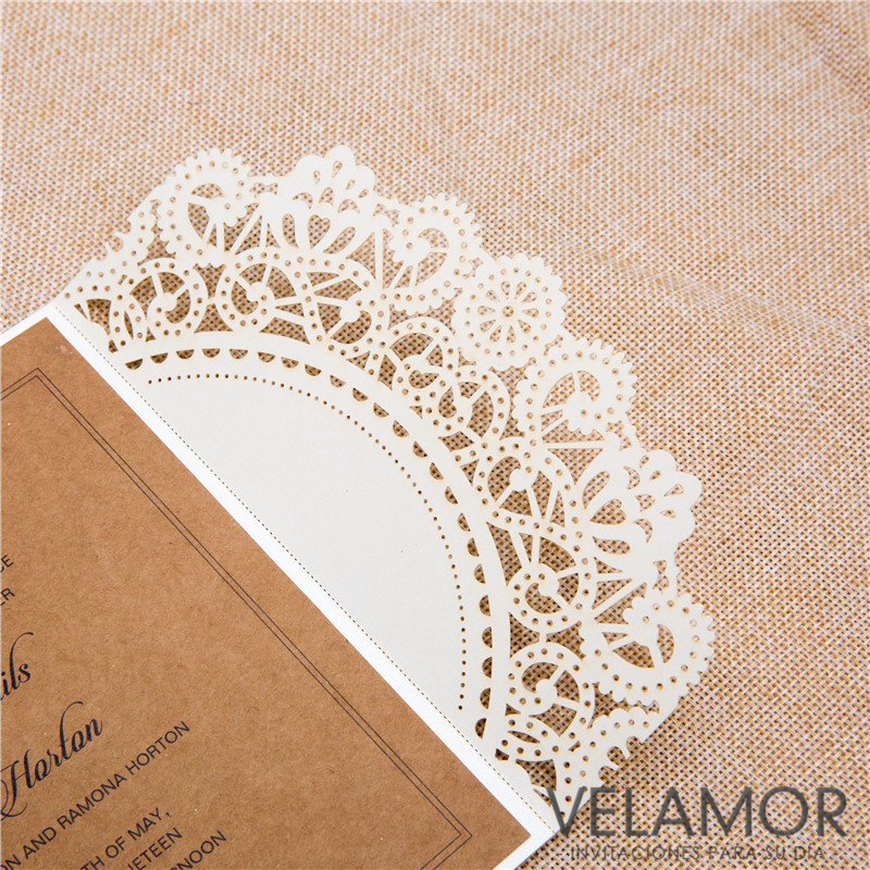 Corte Laser Rústico Mayoreo Tarjetas de la Boda Cards WPL0067