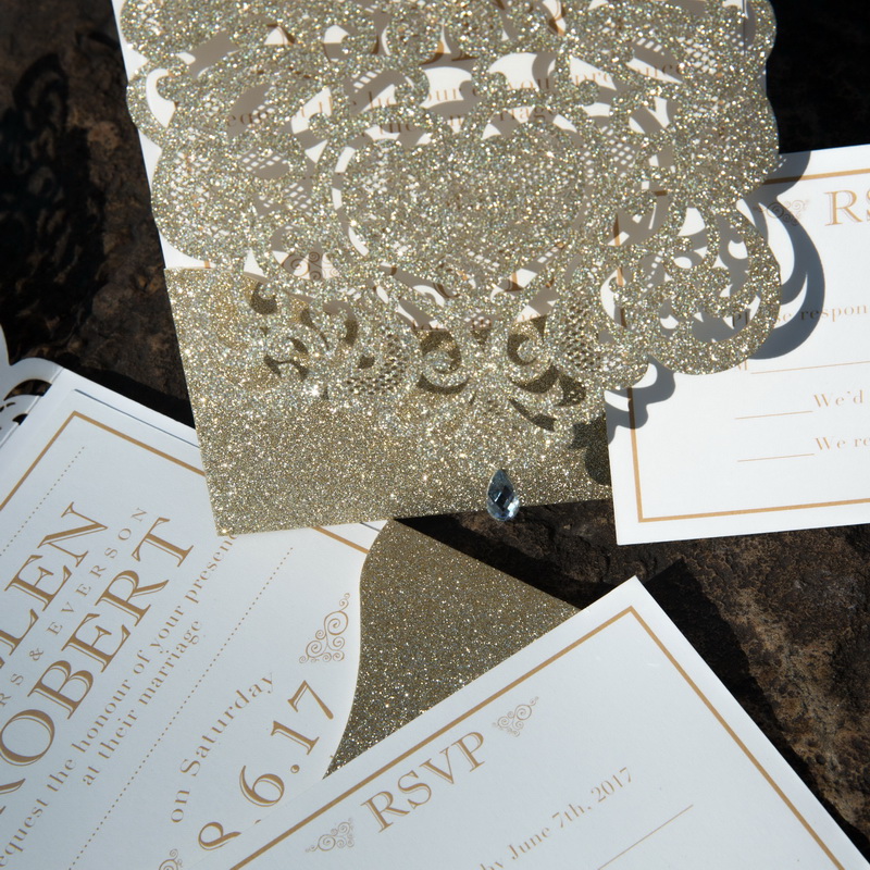 Elegante Invitacion para Boda WPL0074 en Papel Brillante