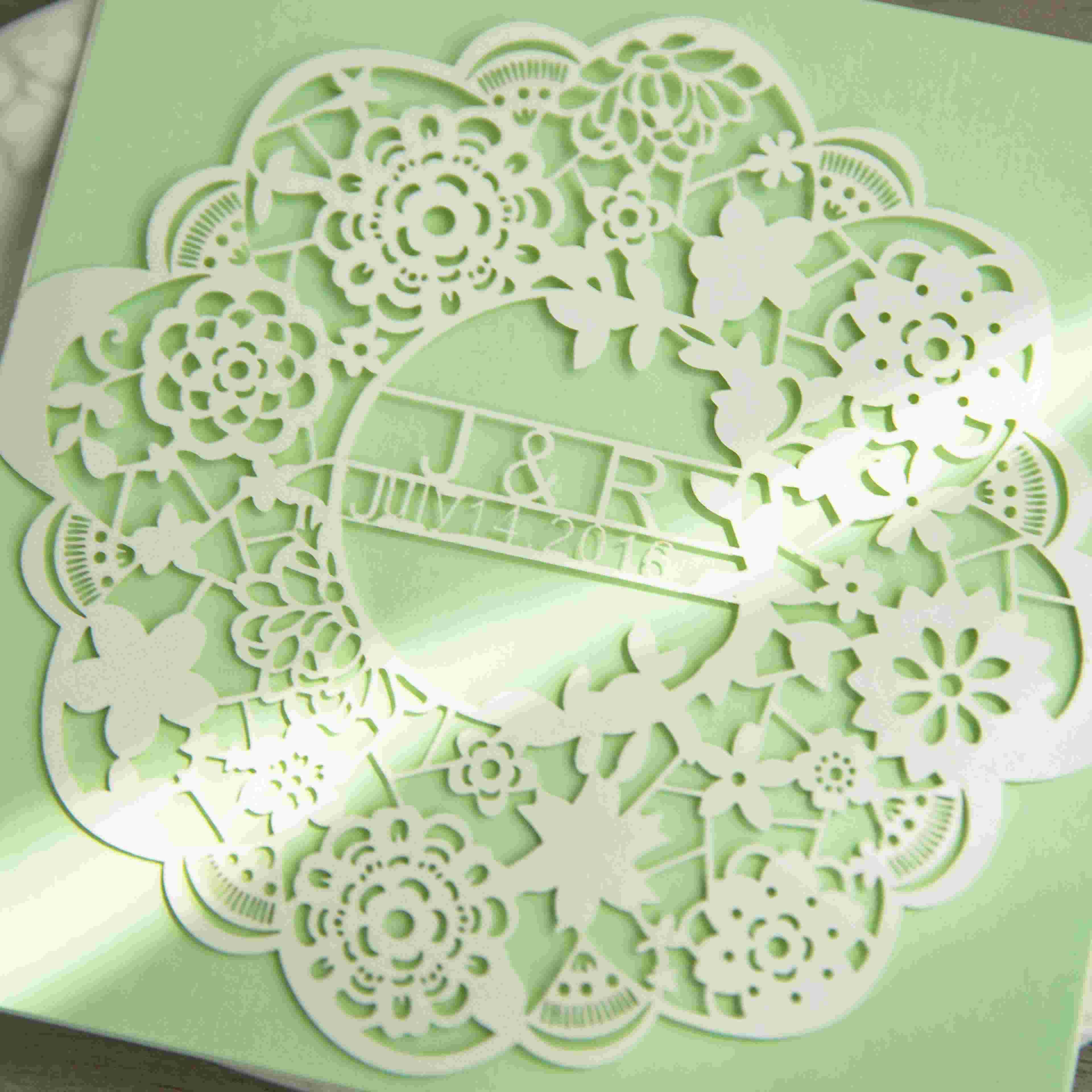 Personalizada Corte Laser Mayoreo Tarjeta de la Boda WPL0141