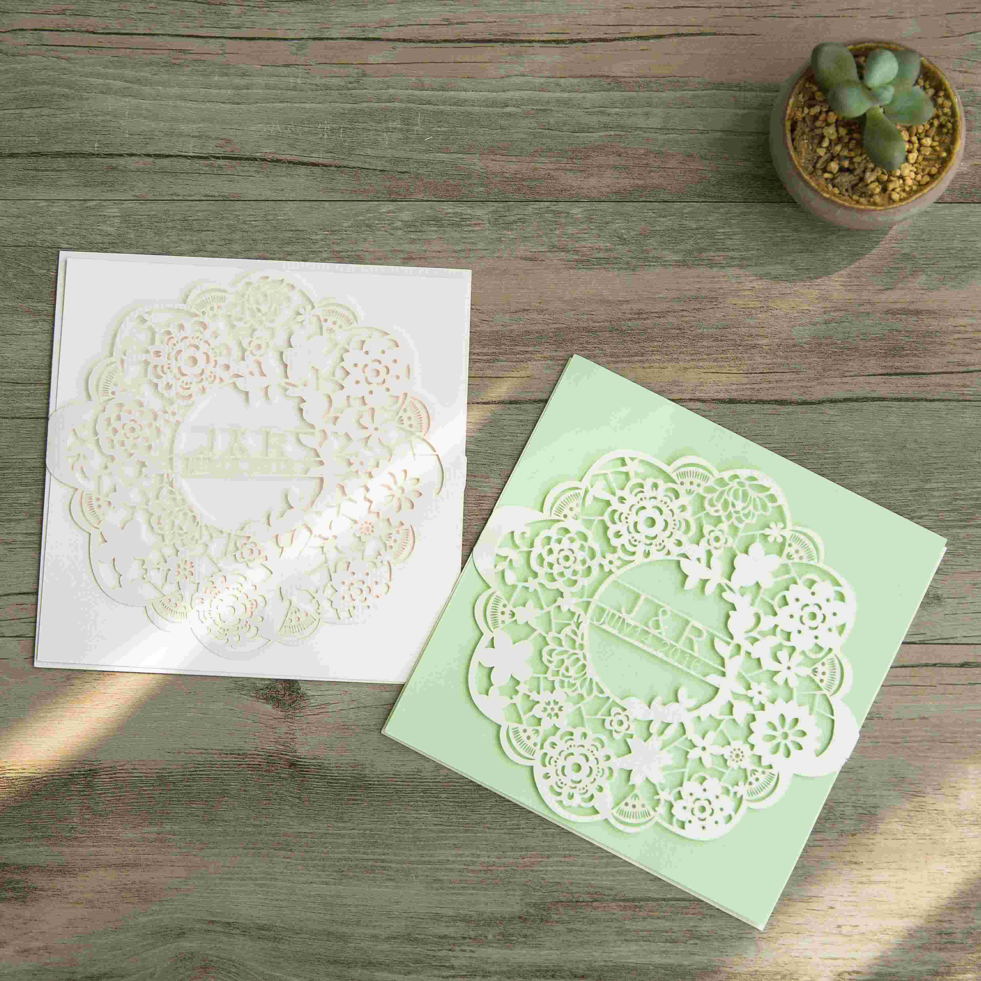 Personalizada Corte Laser Mayoreo Tarjeta de la Boda WPL0141