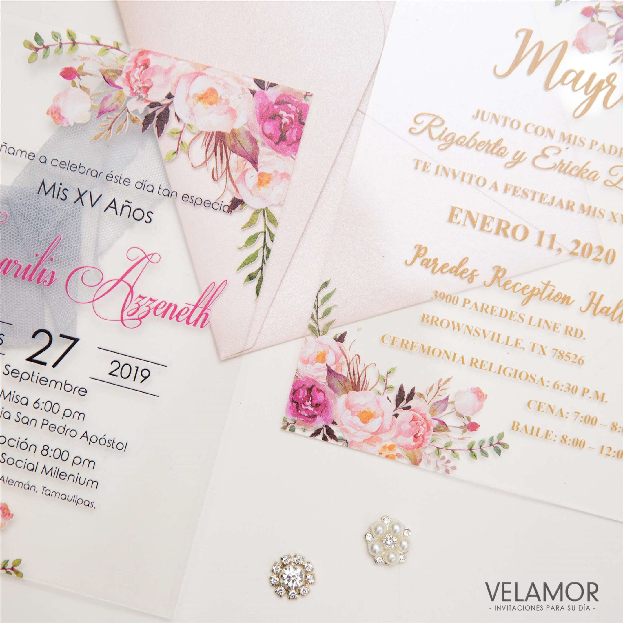 Invitacion en acrilico de para XV años XVAC02
