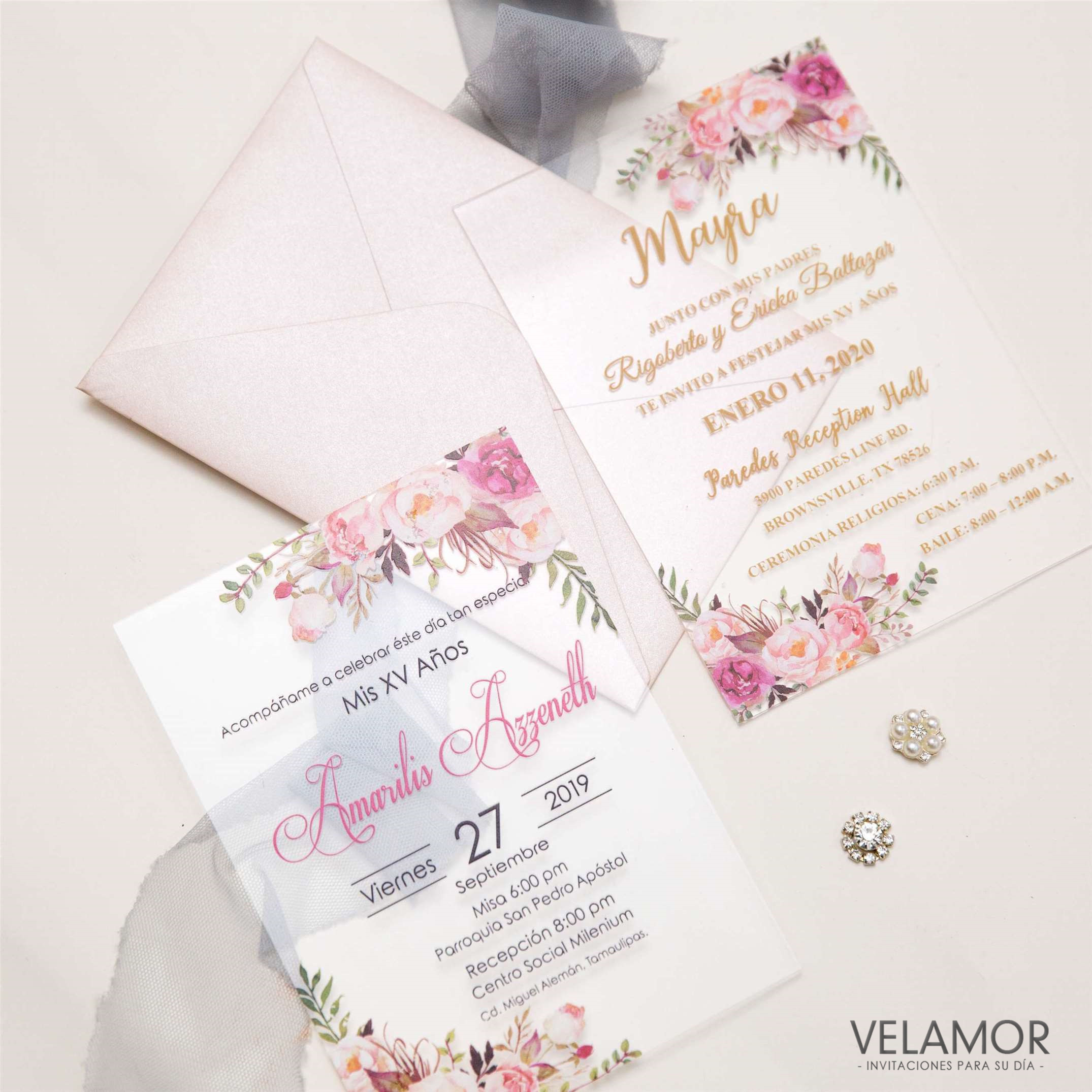 Invitacion en acrilico de para XV años XVAC02