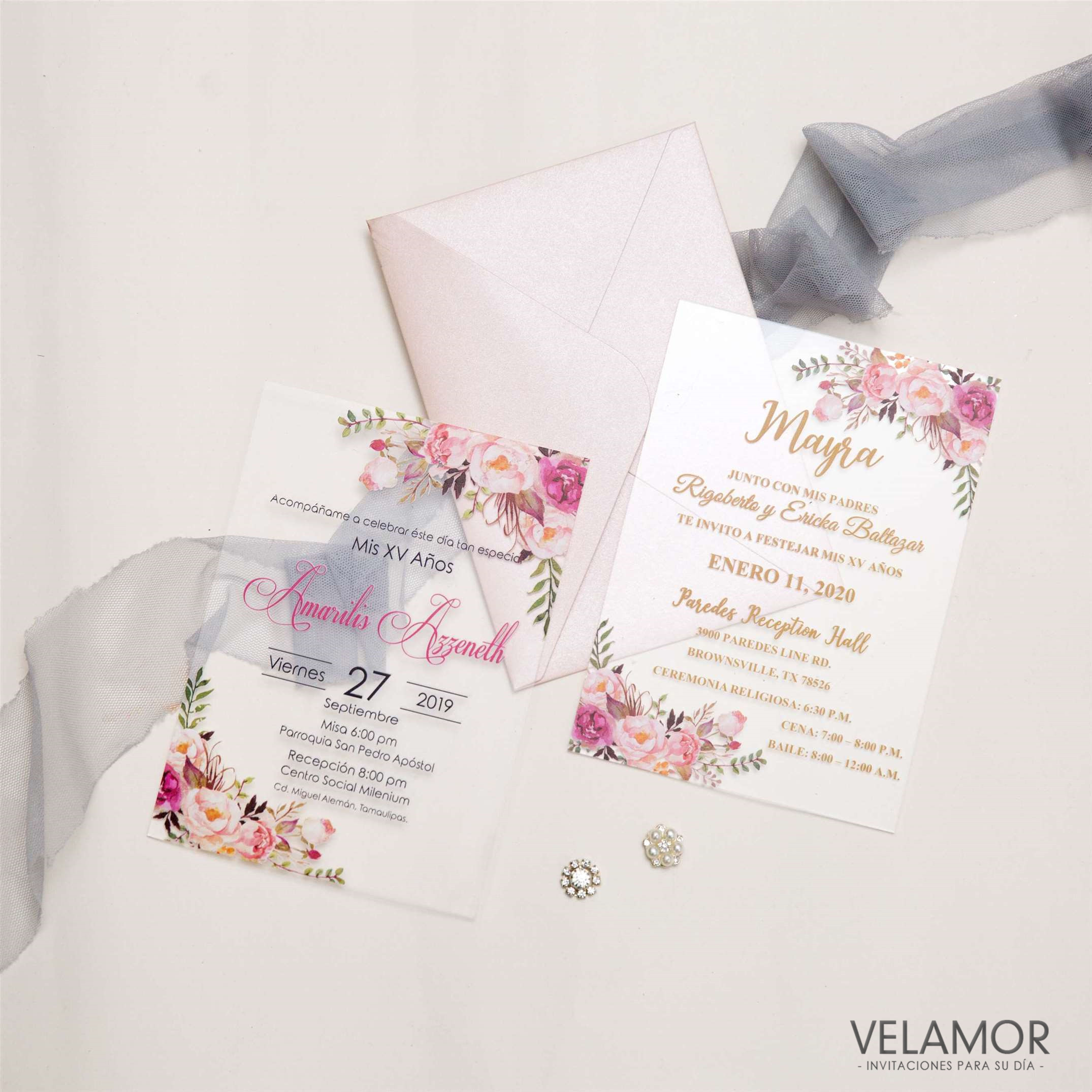 Invitacion en acrilico de para XV años XVAC02