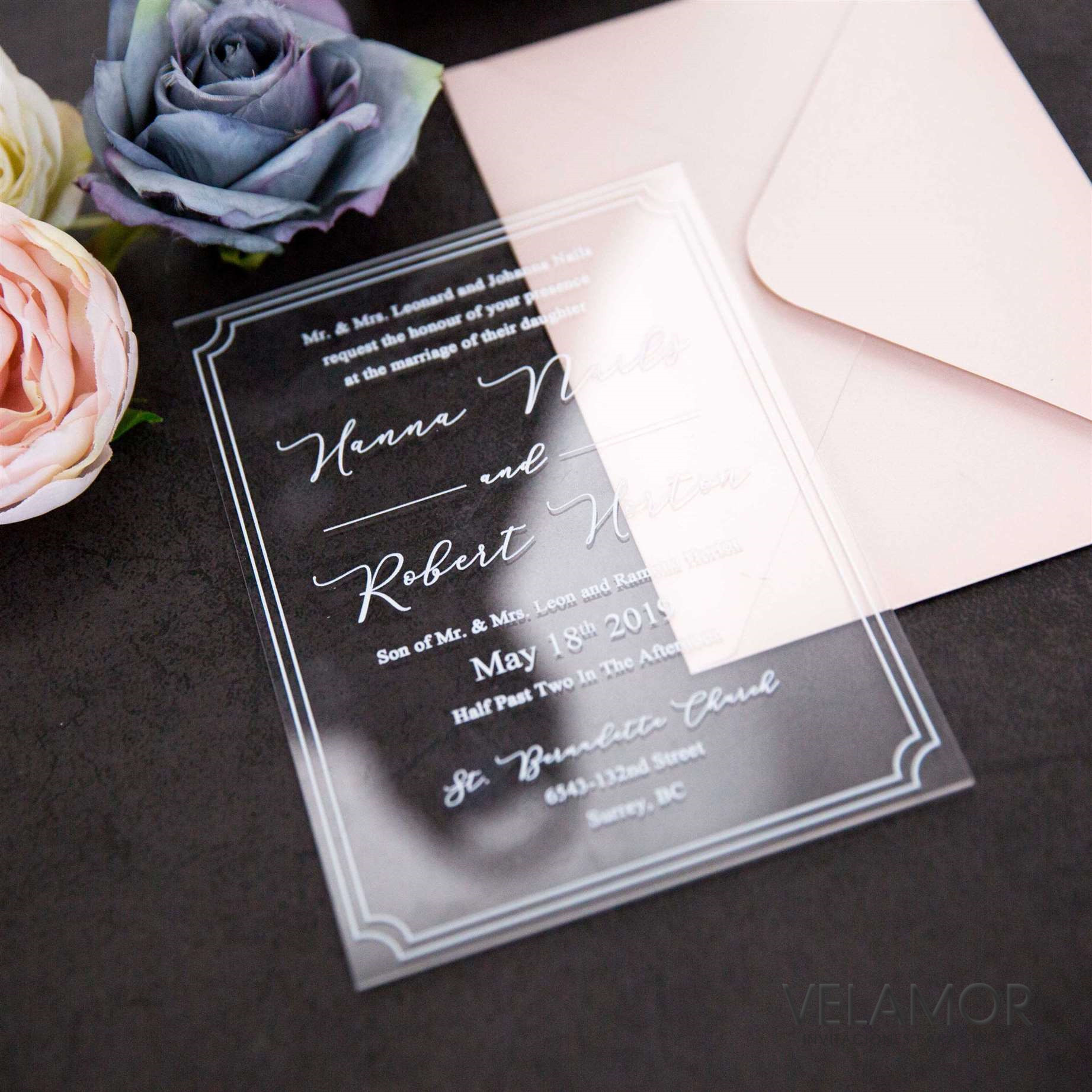 Invitacion en acrilico de ACR03 Color Puro